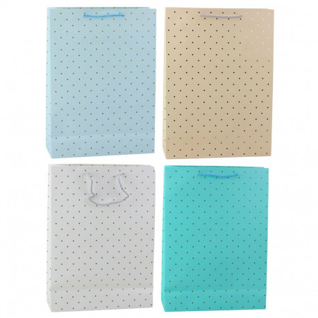 klassikaline kinkekott kuldsete täppidega 41 x 30 x 12 cm