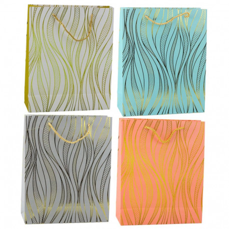 torba paberkott kuldsete laineliste triipudega 32 x 26 x 12 cm