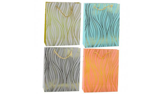 torba paberkott kuldsete laineliste triipudega 32 x 26 x 12 cm