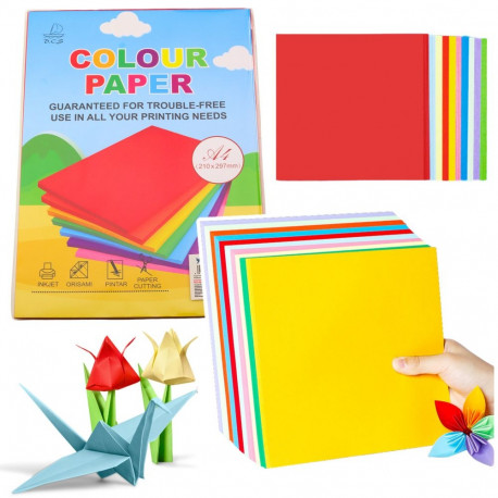 värviline dekoratiivpaber A4 trükkimiseks käsitöö jaoks 100 tk