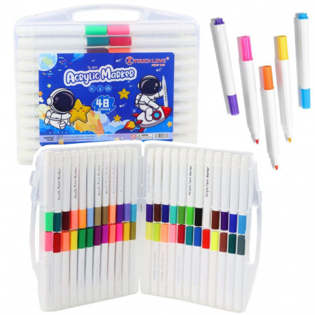 Zestaw Pisaków Markerów Akrelowych W Organizerze 48szt.
