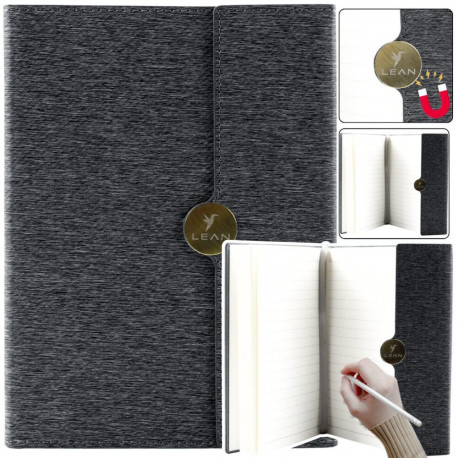 märkmik magnetiga A5 must kaanega