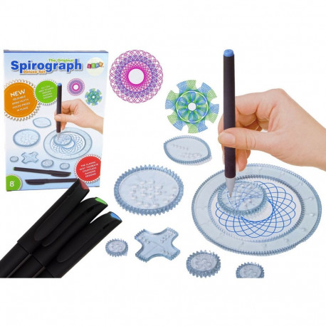Zestaw Geometryczny Spirograf Kółka Pisaki Modelina 28 El