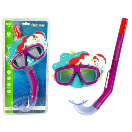 Maska Do Nurkowania Z Rurką Zwierzątka Różowa Bestway 24059