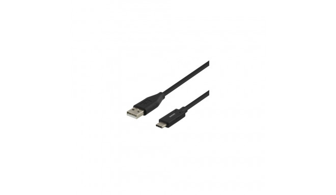 Deltaco Mobility USB-A – USB-C 2.0 - cable, 1.5 m, Black