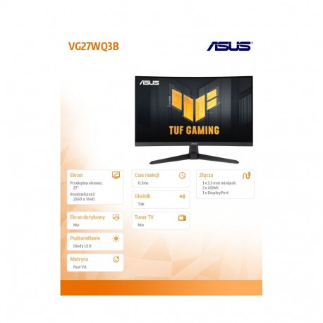 Monitor VG27WQ3B 27" QHD 180Hz 1500R 2xHDMI DP kõlarid