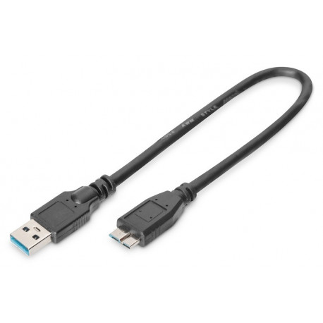 Digitus kaabel USB-A - microUSB-B M/M 0,25m, must