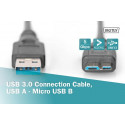 Digitus kaabel USB-A - microUSB-B M/M 0,25m, must