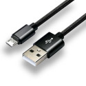 USB Cable - everActive CBB-1MB Micro USB Cable 1m, Braided, Quick Charge 2.4A - Black