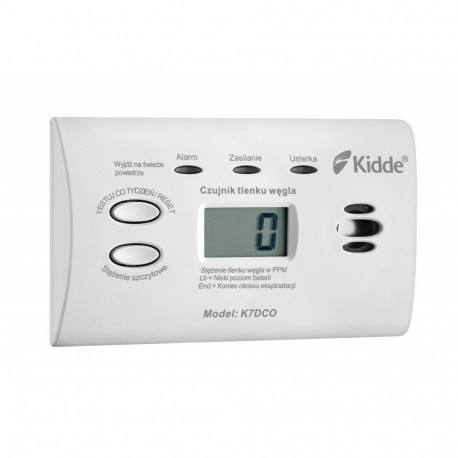 Carbon Monoxide Detector - Kidde K7DCO LCD Display Wireless White