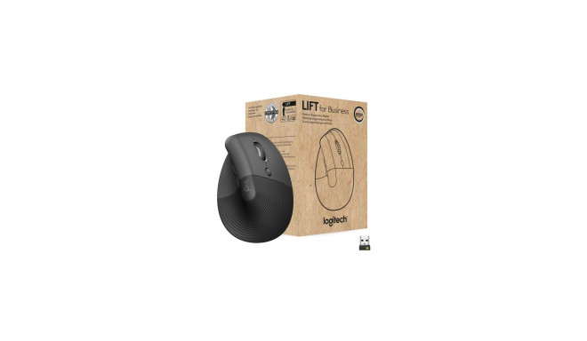 Logitech Lift Vertical for Business Wireless Mouse RF Wireless + Bluetooth, 4000 DPI, Graphite