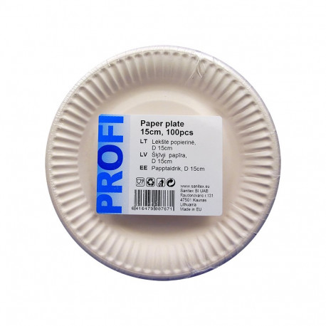 Papptaldrik Profi 15cm, valge, 100tk