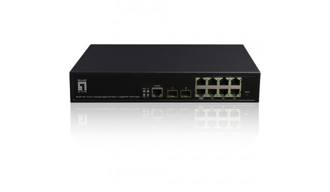 "Switch 8x GE GEP-1061 2xGSFP 19"" 180W 8xPoE+"