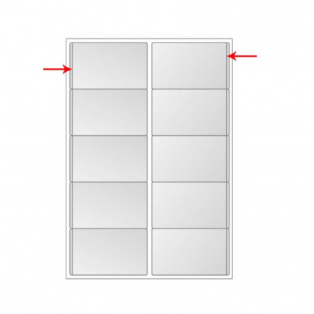 Iseliimuv visiitkaarditasku 60x100mm 2tk lehel
