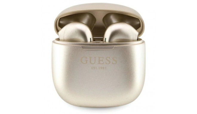 Guess GUTWST26PSD TWS Bluetooth headphones + docking station - gold Classic EST Logo