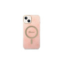Set Guess GUBPP14SH4EACSP Case+ Charger iPhone 14 6.1" pink/pink hard case 4G Print MagSafe
