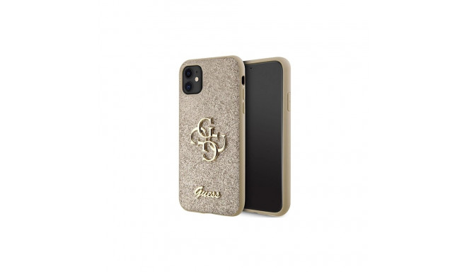 Guess GUHCN61HG4SGD case for iPhone 11 / Xr - gold Glitter Script Big 4G