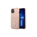 Guess GUHCP13SPSATPP iPhone 13 mini 5,4 "pink / pink hardcase SaffianoTriangle Logo Cardslot