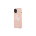 Guess GUHCP13SLS4GWPI iPhone 13 mini 5.4" pink/pink hard case Silicone 4G Logo