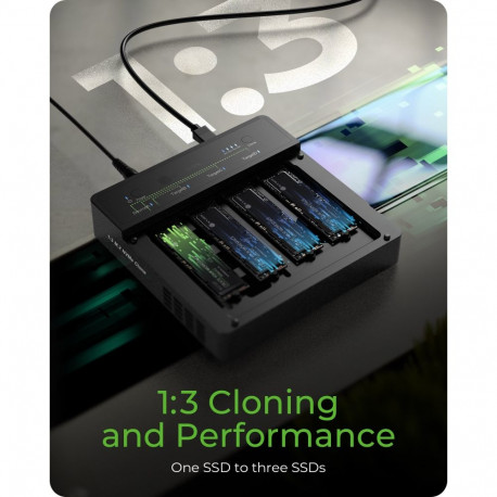 Raidsonic 4-Bays USB4 kloonija (1:3 kloon) NVMe M.2 SSD jaoks | IB-4013MCL-C4