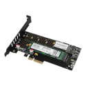 Axagon PCIe 3.0 x4 kontroller - NVMe M-key + SATA B-key (PCEM2-D)