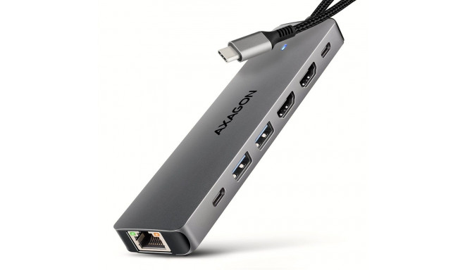 Axagon HMC-7HX2 USB-C 5Gbps DUAL 4K DISPLAY 7in1 hub