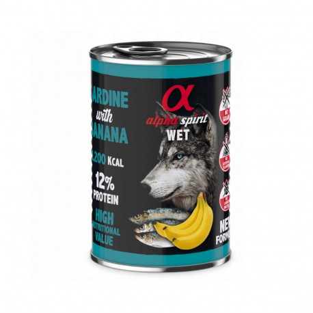 ALPHA SPIRIT WET Sardine with banana - wet dog food - 400g
