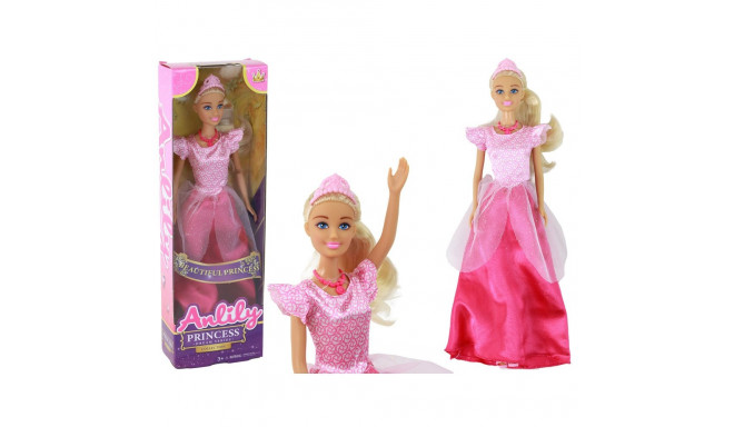 Lalka Dla Dzieci Anlily Księżniczka Długie Blond Włosy Tiara Różowa Suknia