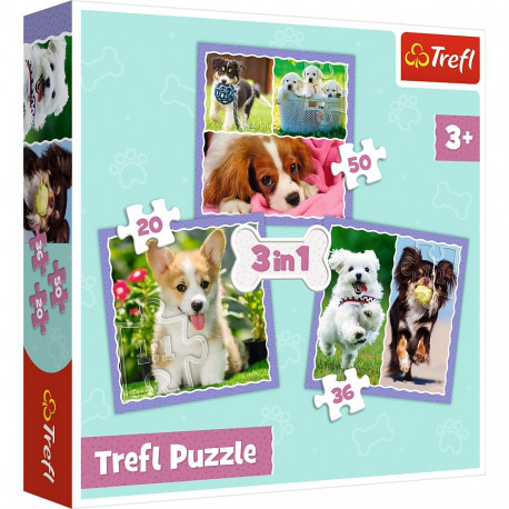 Puzzle - 3in1 (20, 36, 50) - armsad kutsikad - Trefl 34854