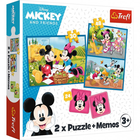 Puzzle + MEMOS - 2 ühes (30,48) - tutvu Disney tegelastega - Miki Hiir - Trefl 93344