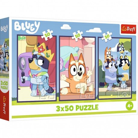 Puzzle - 3x50 - Bluey perekond - Trefl 34890