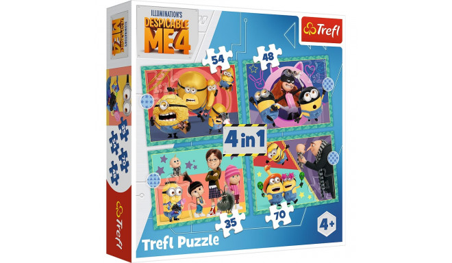 Puzzle - 4w1 - pöörased minionid Trefl 34648