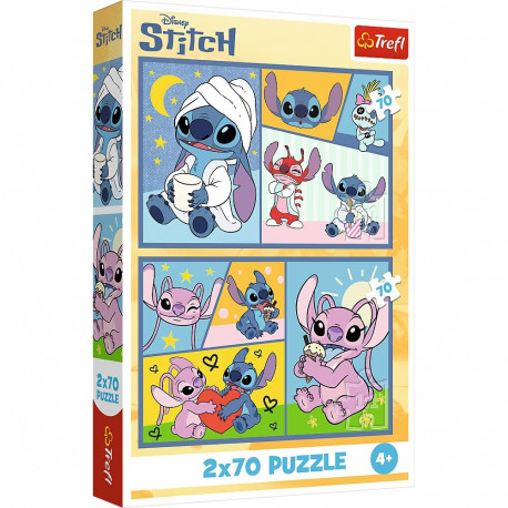 Puzzle - 2x70 - Ze Stitchem nie ma nudy - Disney Lilo i Stitch - Trefl 34444