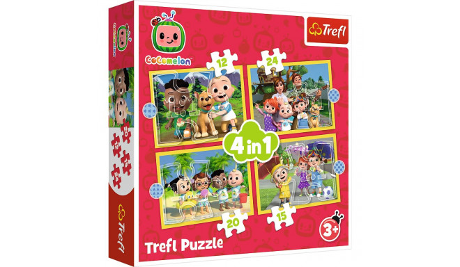 Puzzle - "4w1 (12, 15, 20, 24)" - Cocomelon, Poznaj bohaterów Trefl 34647