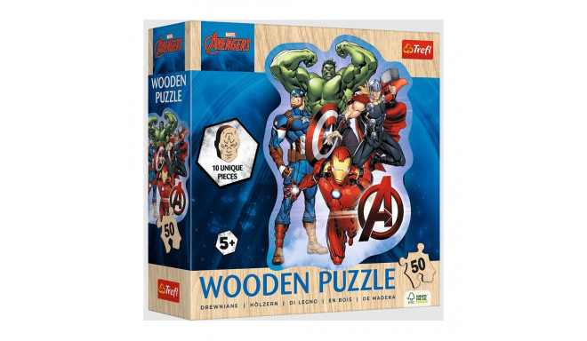 Puzzle Drewniane Konturowe - 50 - Avengersi seiklused - Trefl 20256