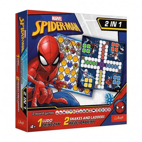 Lauamäng 2-ühes Chińczyk maod ja redelid Spider-Man Trefl 02419