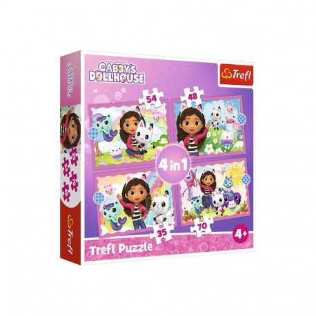 Trefl pusle 34620 4 ühes (35, 48, 54, 70) Gabi seiklused – Gabi kassimaja