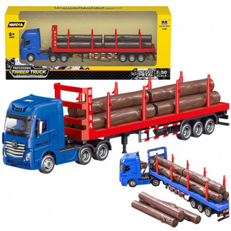 Huina 1:50 punane metallist puiduveoauto
