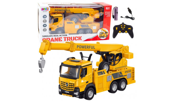 Dźwig Z Hakiem Zdalnie Sterowany RC 2.4G 9CH Żółty