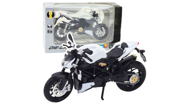 metallist sportmootorratas tuled helid valge 1:12