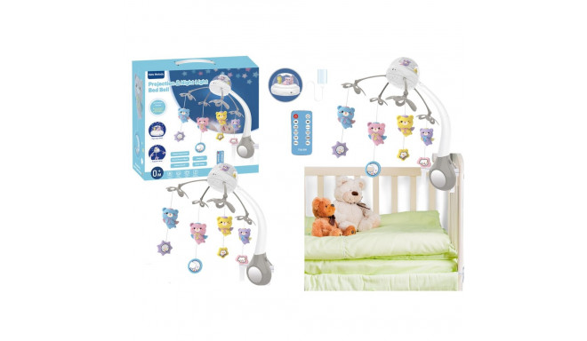 karussell võrevoodile projektor pult meloodiad loomahääled hall