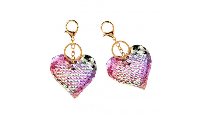 brelok süda litrid kahtepidi hõbedane roosa