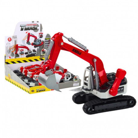 Koparka Gąsienicowa Biało-Czerwona Metalowa Łyżka