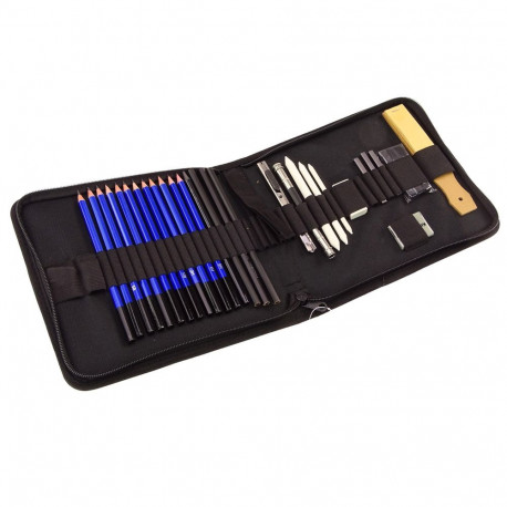 kunstikomplekt joonistamiseks pliiatsid tarvikud pinal 32 tk