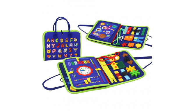 Tablica Filcowa Sensoryczna Manipulacyjna Edukacyjna Niebieska