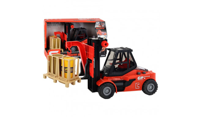 1:16 liigutatavate kahvlitega punane kahveltõstuk helide ja tuledega