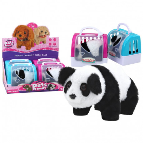 Panda interaktiivne plüüsmänguasi transportkarbis, roosa, sinine
