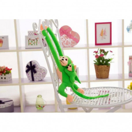 Maskotka Pluszowa Małpka z Dzieckiem Zielona 90 cm