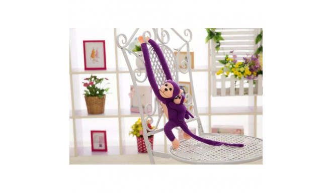 Maskotka Pluszowa Małpka z Dzieckiem Fioletowa 70 cm