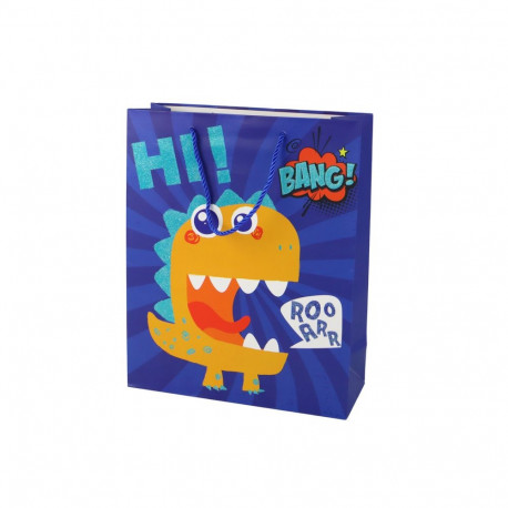 paberist kinkekott sinine dinosaurus 32 cm x 26 cm x 10 cm